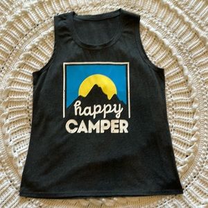 Gray ‘Happy Camper’ muscle tank